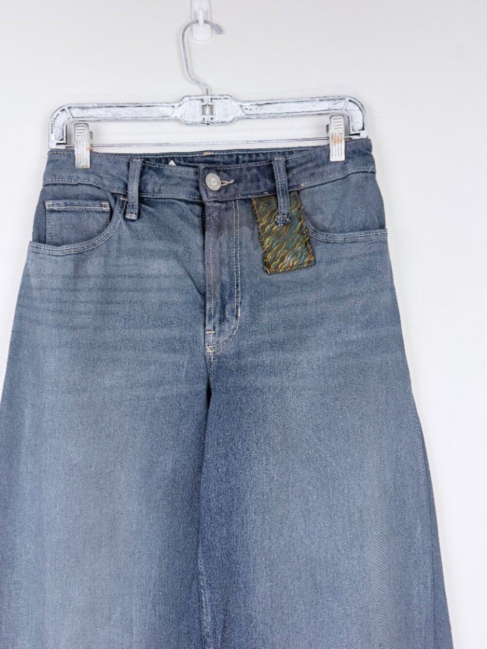 Patchwork jeans Hollister Light Blue Wide-Leg High-Rise Jeans reworked - tall